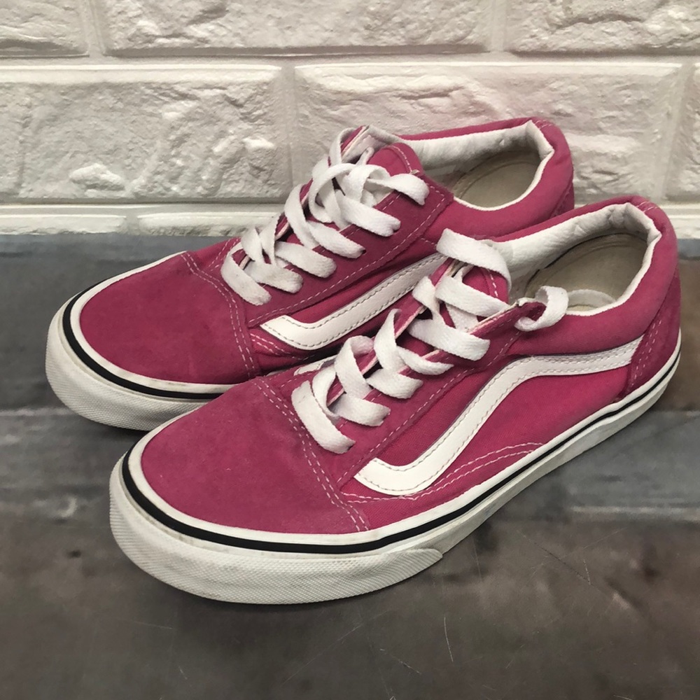 Vans hot pink magenta suede girls boys kids size 3‎